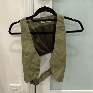 Tiger mist army green back buckle top